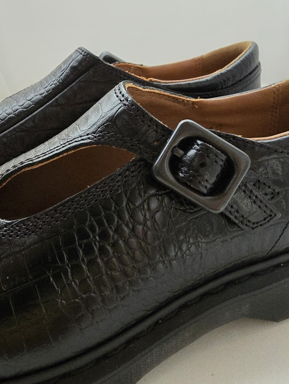 Dr. Martens Rejena Croc Emboss Leather Bex Mary Jane Black Size 9 NWOT - Picture 11 of 17